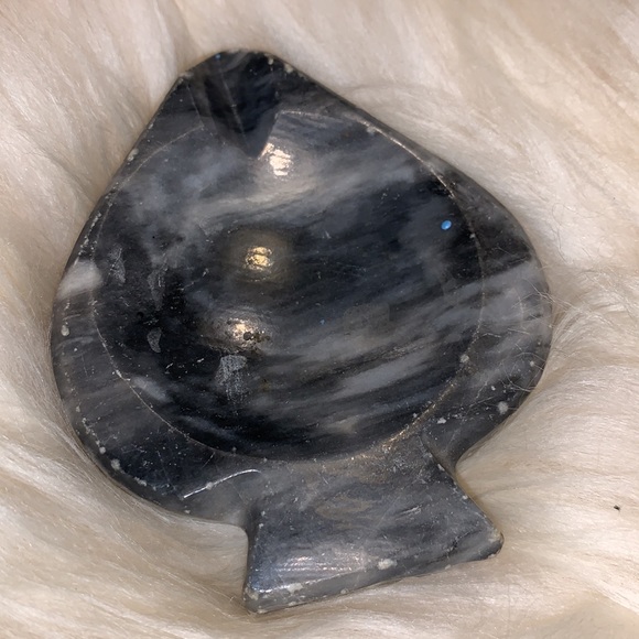 Black onyx spade vintage ashtray protective dish - Picture 4 of 5